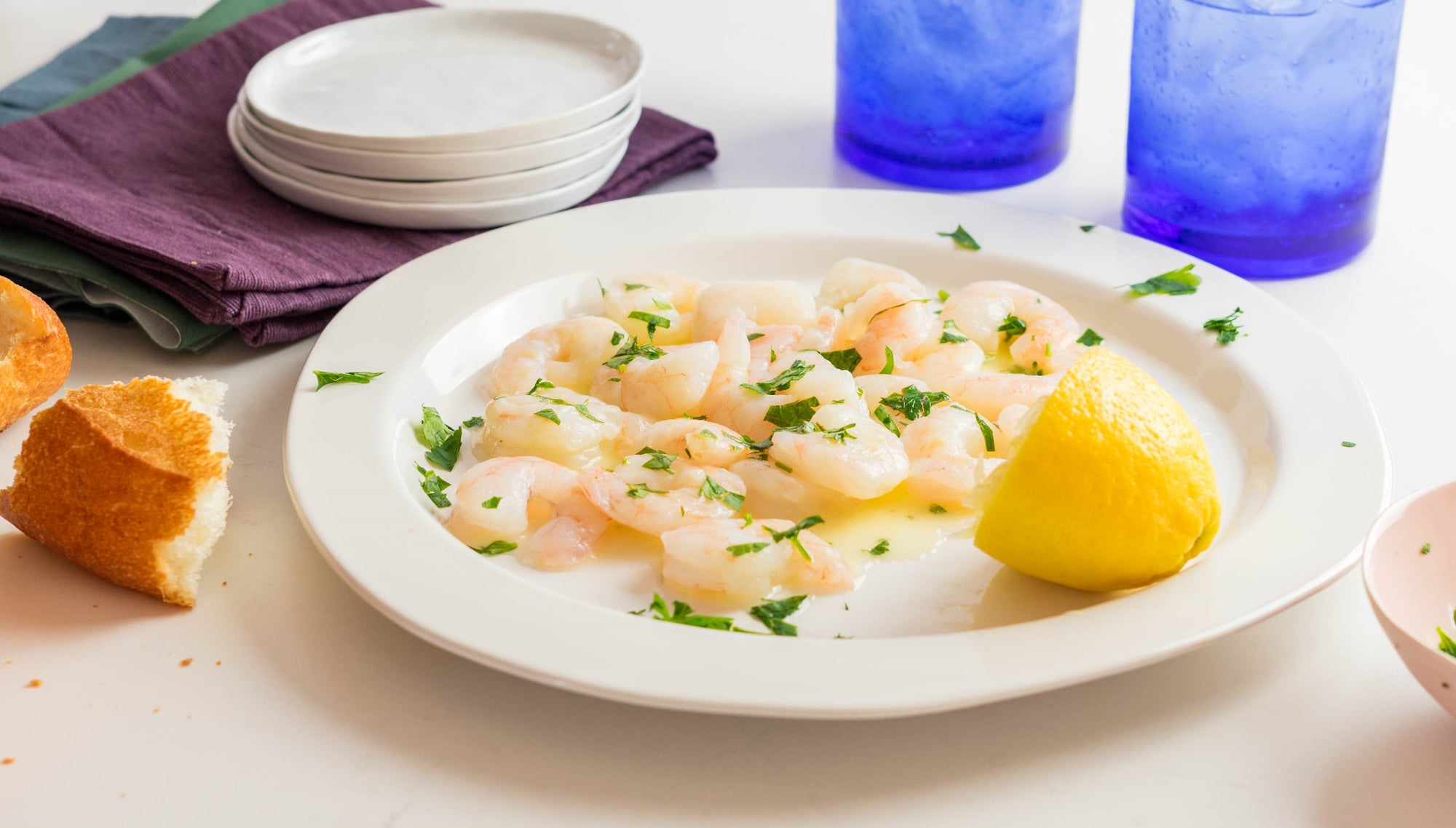 Sous Vide Shrimp Scampi
