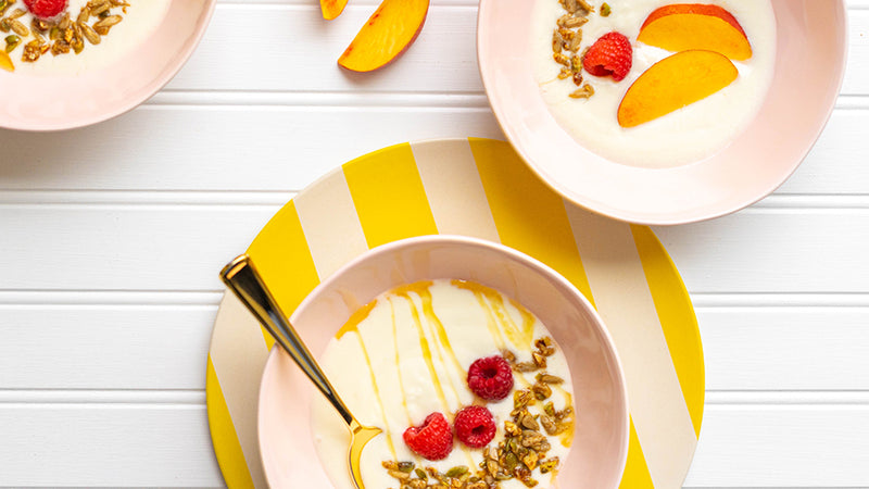 Bowl with yogurt, fruit, and nuts