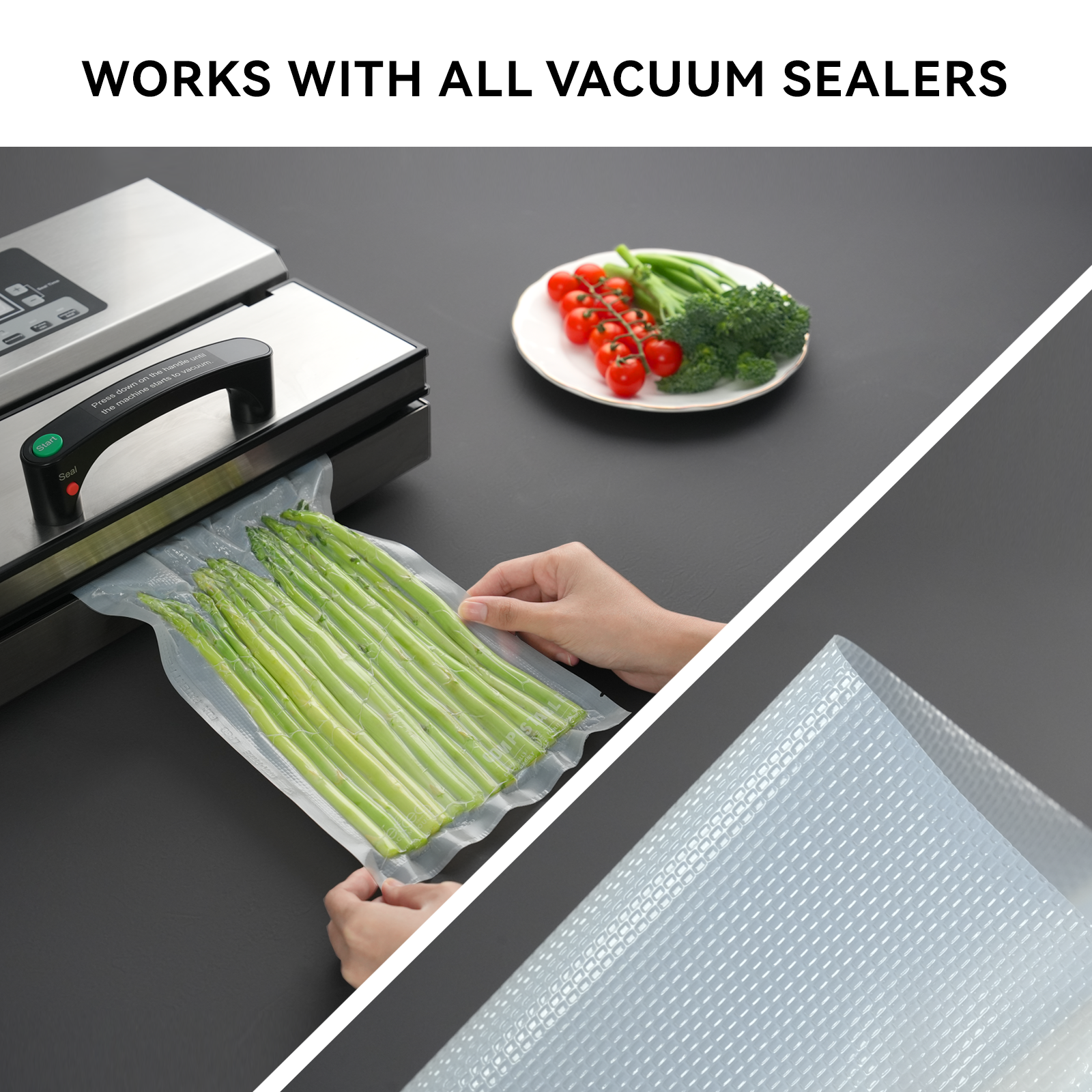 VestaEco Compostable Vacuum Seal Rolls Combo Pack - Thumbnail 4