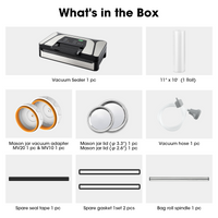 List of items included in a vacuum sealing system packaging