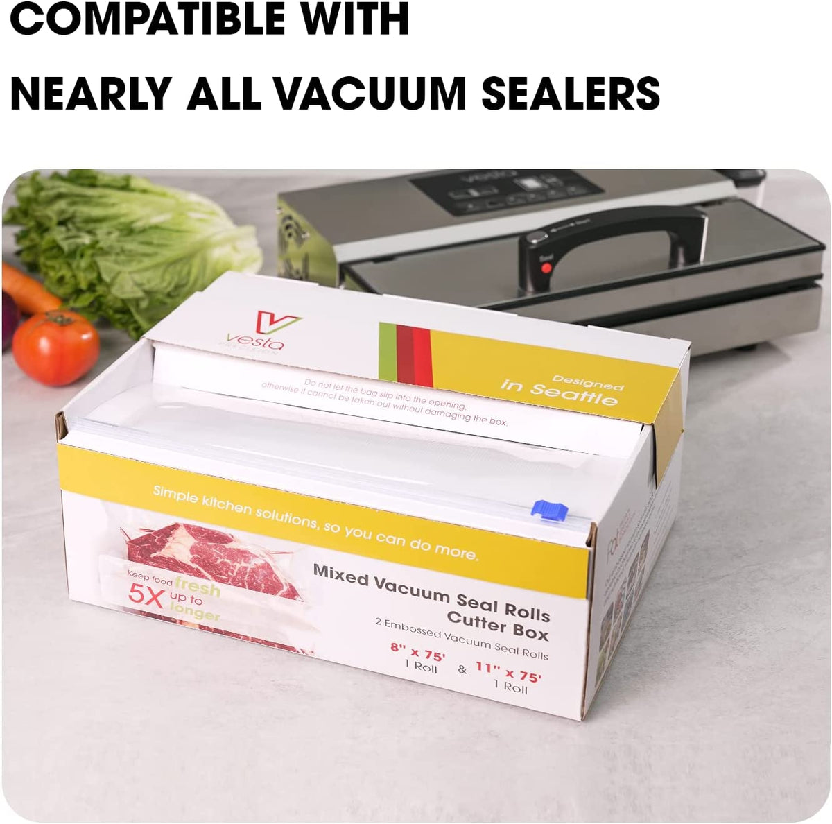 Neeyer Vacuum Sealer Bags,Seal a Meal Sealer Bags,Ideal for Food