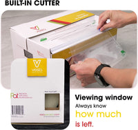 A picture showing the window in the cutter box to see how much vacuum seal roll material is left. 