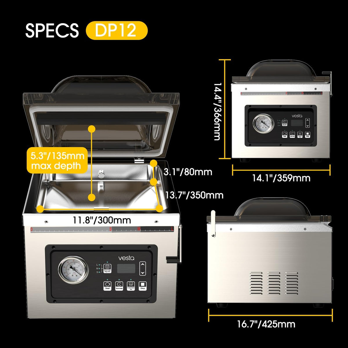 Chamber Vacuum Sealer with Smart Vac and Dry Pump