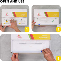 A picture showing how to open and use the cutter box.