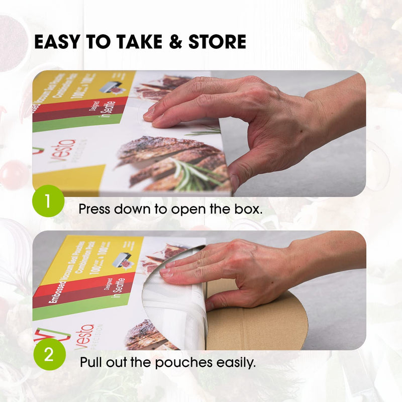 Vacuum Seal Bags - 100 count of 6x10" and 8x12" each