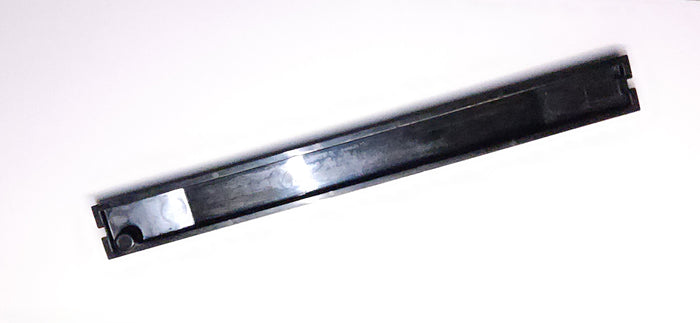Black plastic rectangular tray with raised edges and corner notches for vacuum sealer attachment.