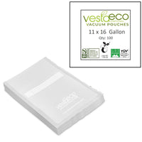 VestaEco Compostable Vacuum Seal Pouches - Embossed