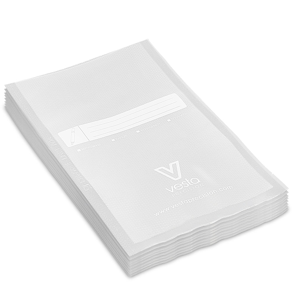 Vesta Precision Vacuum Sealer Bags | 8x12 inch 100 Count | Quart | Clear and Embossed | Great for Food Storage and Sous Vide