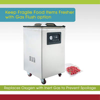 An infographic describing how gas flush keeps foods fresher longer. 