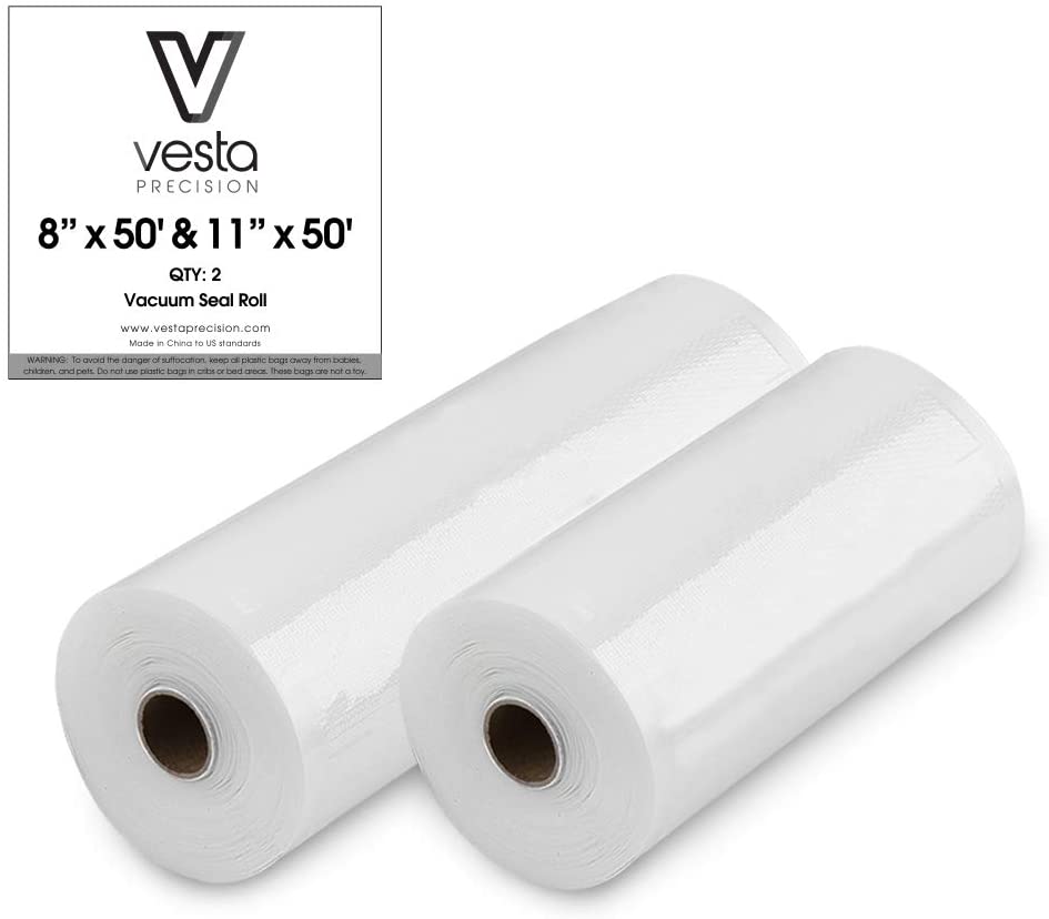 YISSVIC Vacuum Sealer Bag 4 Rolls in 8 Inch x 16 Feet (2 Rolls