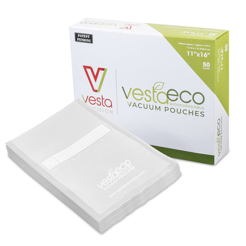 VestaEco Compostable Vacuum Seal Pouches - Embossed
