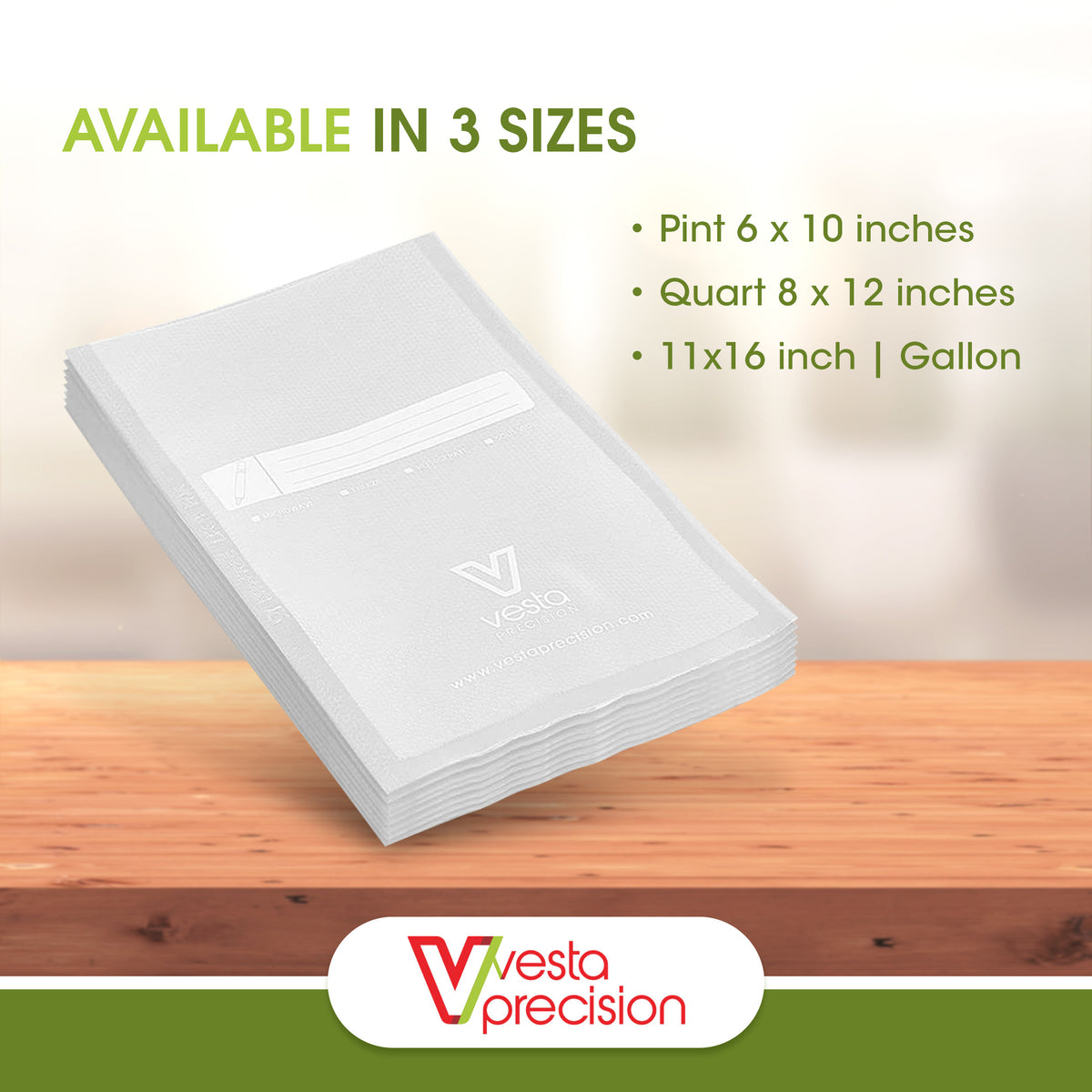 An infographic showing the three sizes available - pint, quart, and gallon.